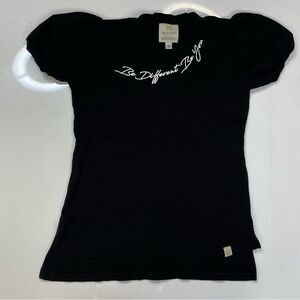 BULULU Resort Wear Be Different Be You Top Women Large Black Short Sleeve